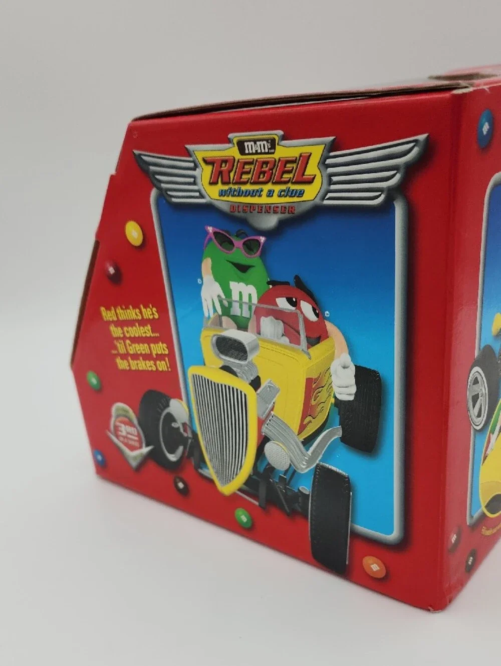 M&M'S Yellow Rebel Hot Rod with Red and Green Characters